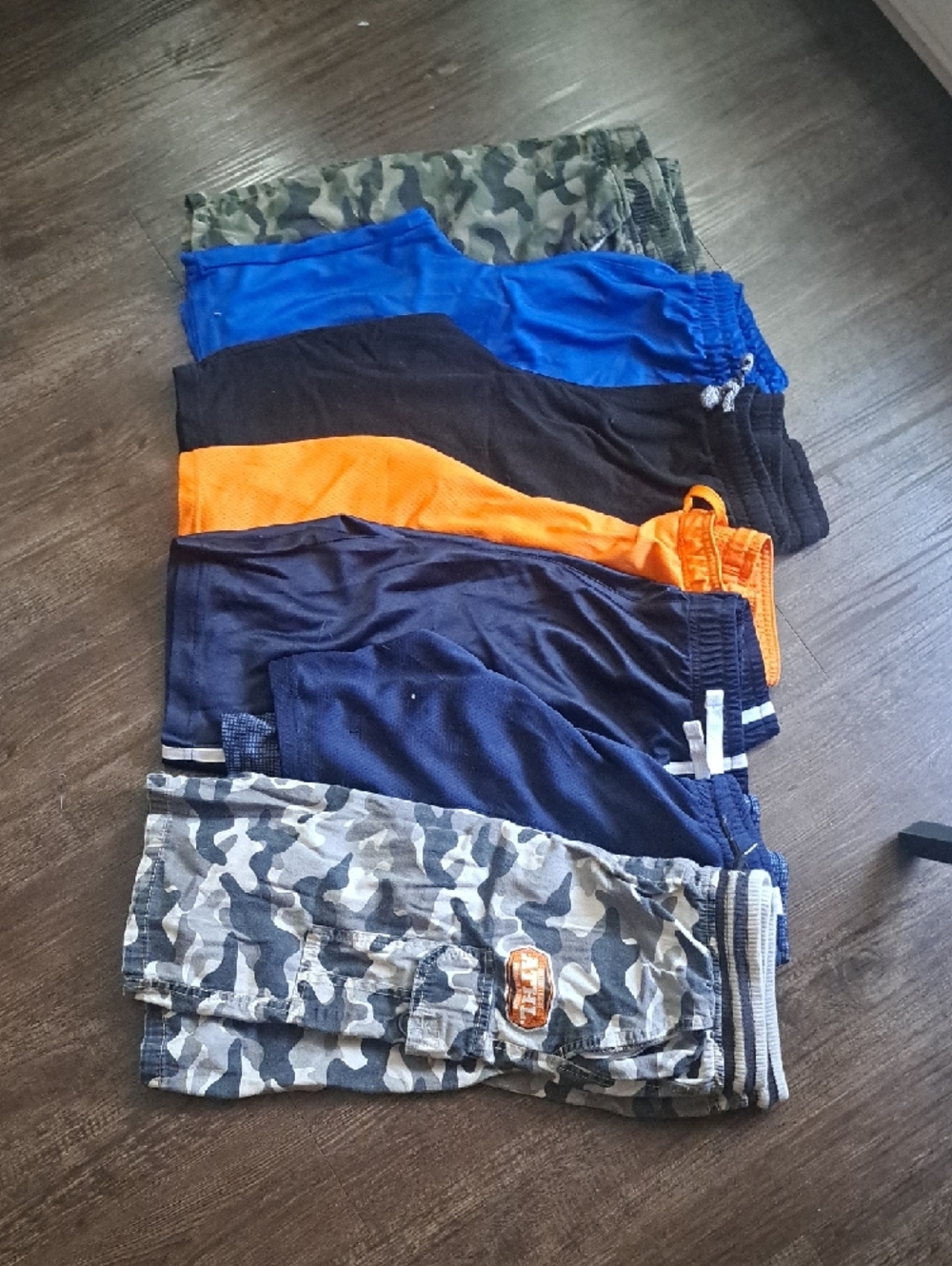 Boys L/XL (14–16) Shorts Bundle | Athletic + Camo | 7 Pairs